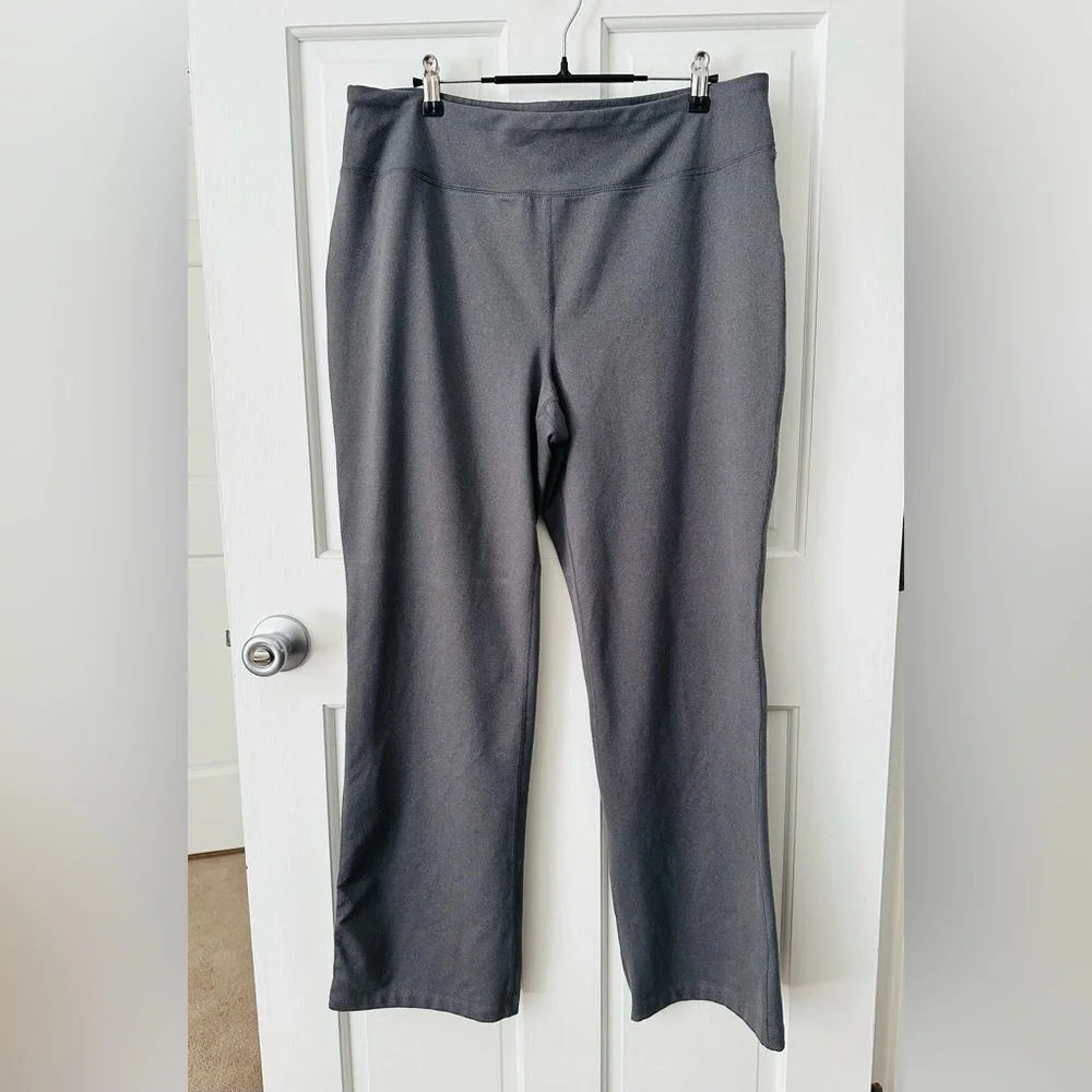 Lands' End Women’s Gray Pull-on Wide Leg Stretch Pants Leggings Size L 14-16